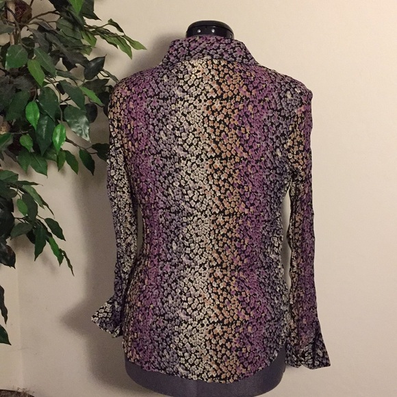 💗 Vintage purple dressy top with frills - Picture 4 of 8